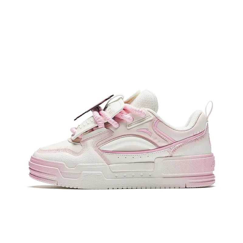POP MART X Molly x Anta Collaboration 'TV SHOW' Low Top Casual Shoes Women's White Pink