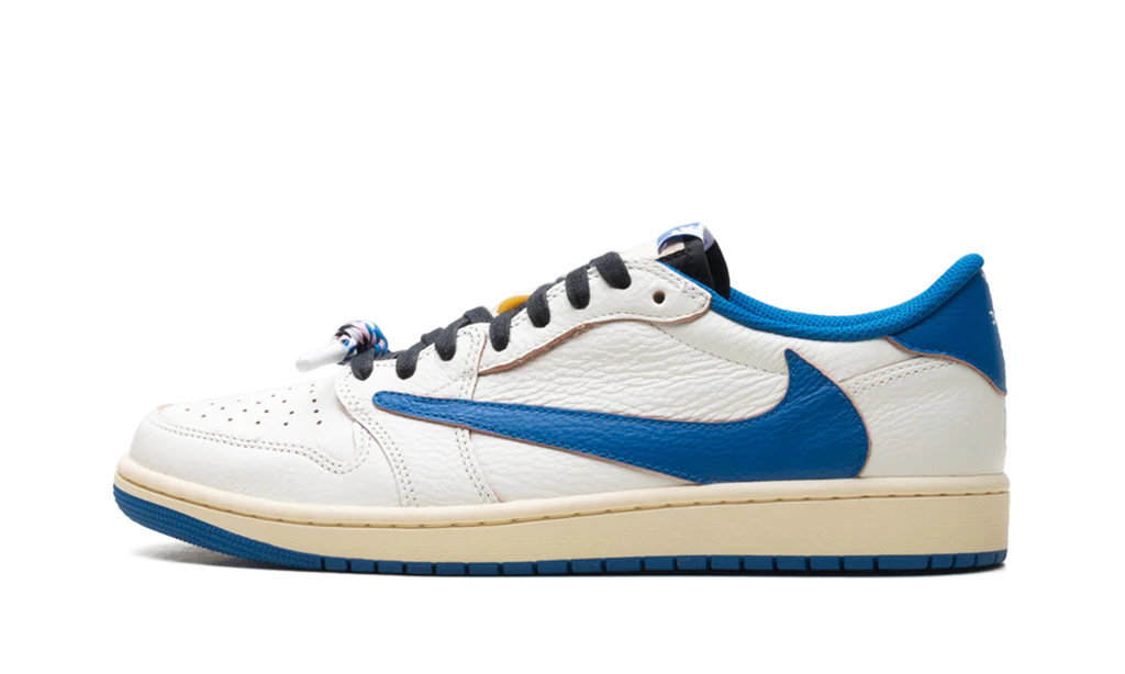 Air Jordan 1 Retro Low OG SP Fragment x Travis Scott Sail Military Blue