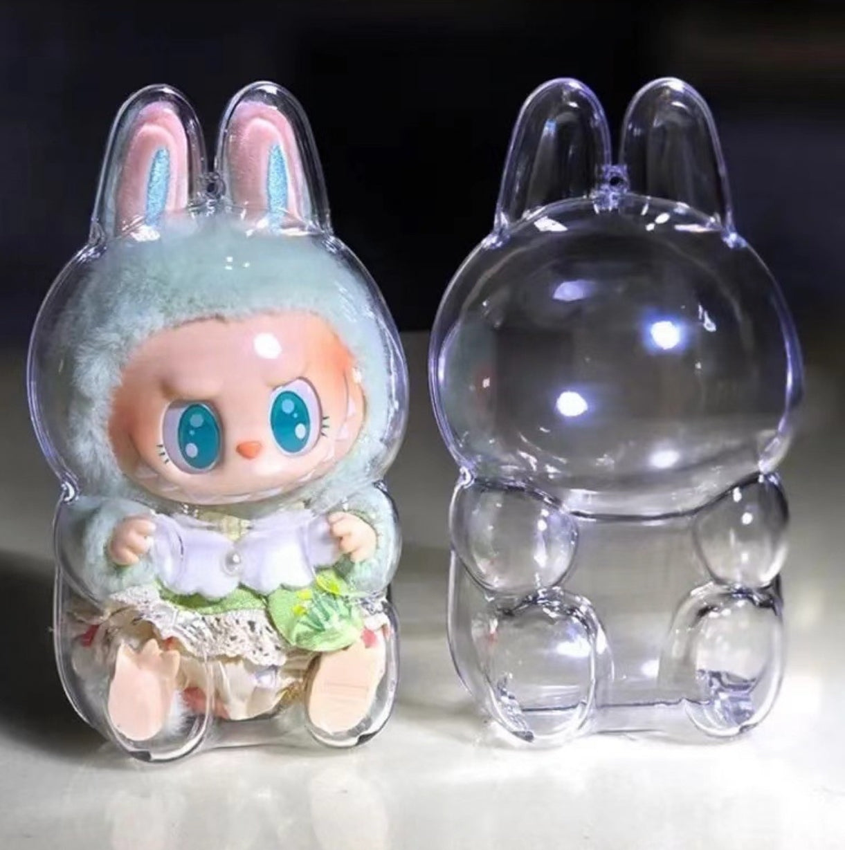 Labubu Doll Transparent Protective Cover Macarons & Have a seat & Coca Cola