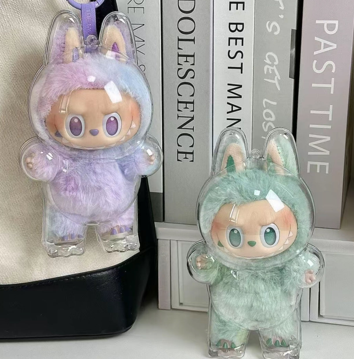 Labubu Doll Transparent Protective Cover Macarons & Have a seat & Coca Cola