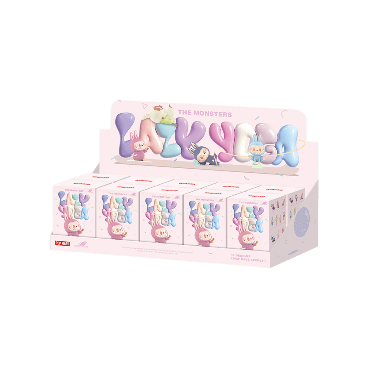 Pop Mart Labubu The Monsters Lazy Yoga Series Figures Sealed Case (10 Blind Boxes)