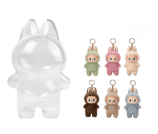 Labubu Doll Transparent Protective Cover Macarons & Have a seat & Coca Cola