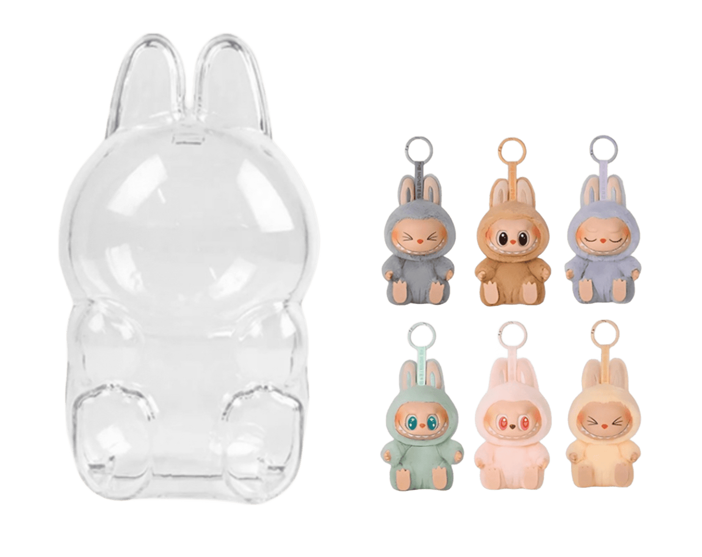 Labubu Doll Transparent Protective Cover Macarons & Have a seat & Coca Cola