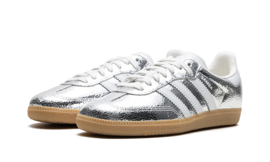 Adidas Samba OG Silver Metallic Cracked Leather (Women's)