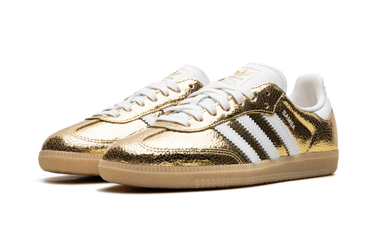 Adidas Samba OG Gold Metallic Cracked Leather (Women's)
