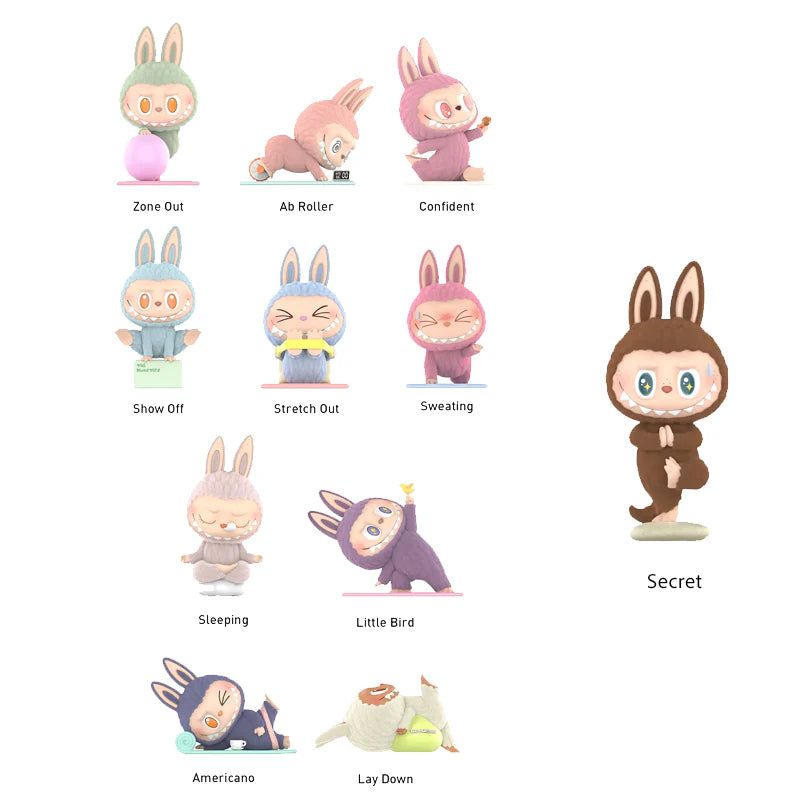 Pop Mart Labubu The Monsters Lazy Yoga Series Figures Sealed Case (10 Blind Boxes)
