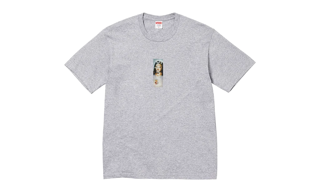 Supreme Prayer Card Box Logo Tee Heather Grey