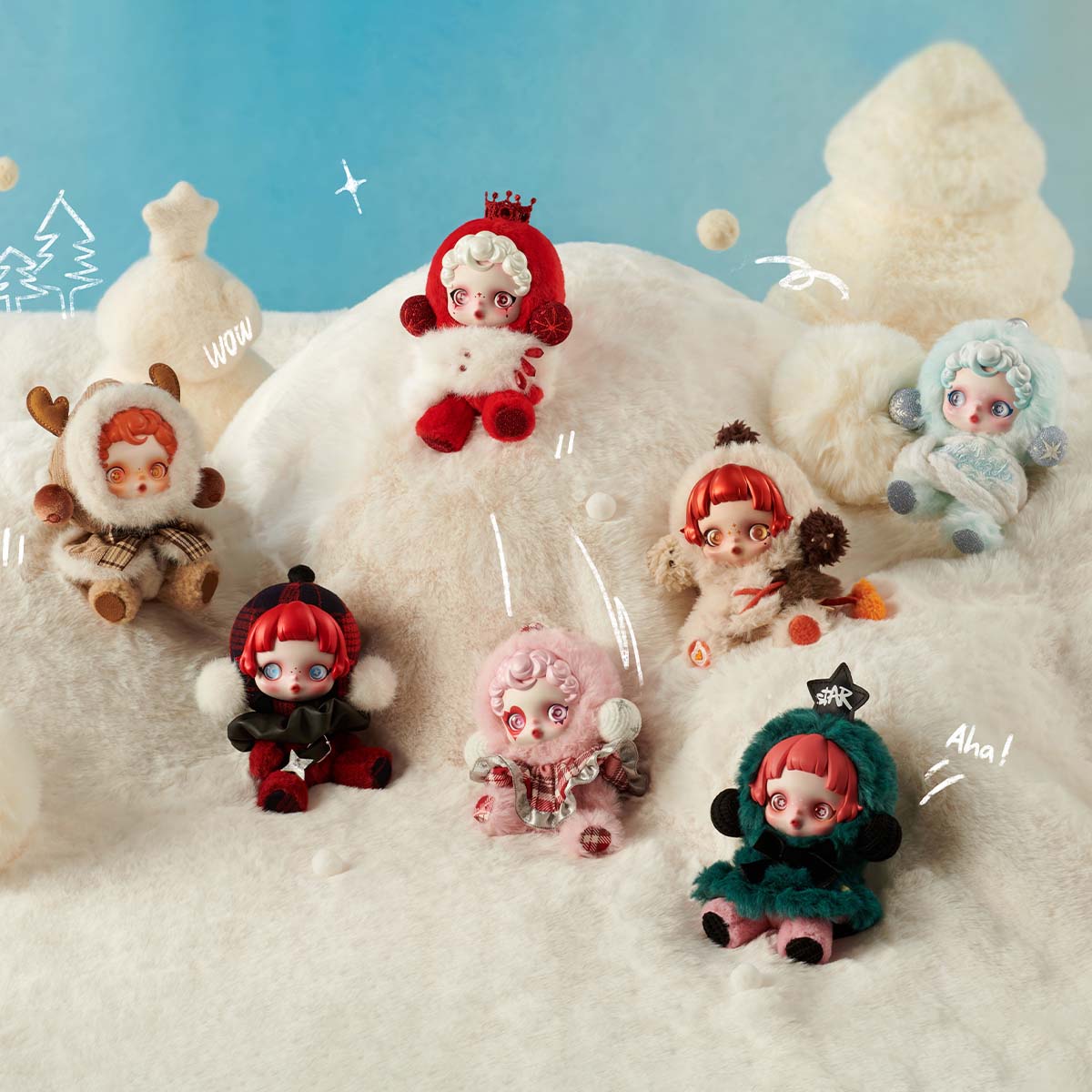 Pop Mart SKULLPANDA Winter Symphony Series Vinyl Face Plush Pendant Sealed Case (6 Blind Box)