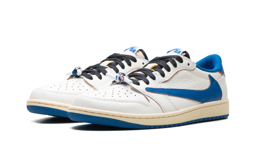 Air Jordan 1 Retro Low OG SP Fragment x Travis Scott Sail Military Blue