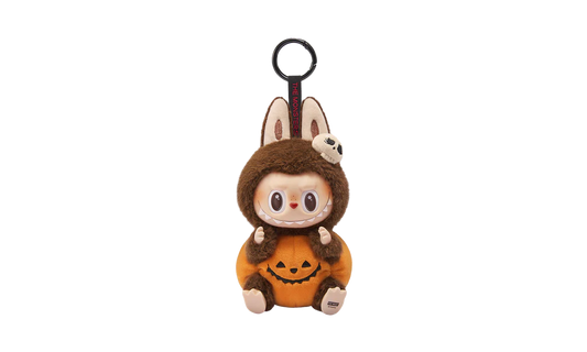 POP MART Labubu Happy Halloween Party Series-Citrouille assise Vinyle Peluche Pendentif