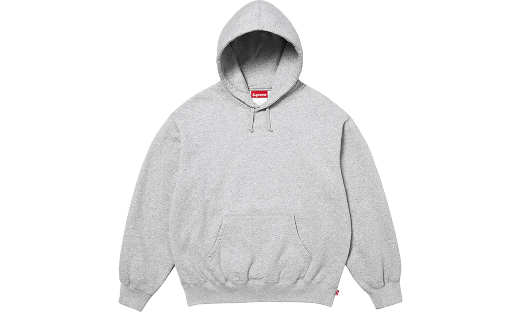 Supreme Satin Appliqué Hooded Sweatshirt (FW25) Heather Grey