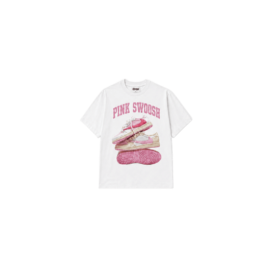 NewKing Pink Swoosh White Tee