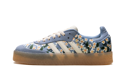 Adidas Sambae Liberty London Floral Embroidery Blue Cream White