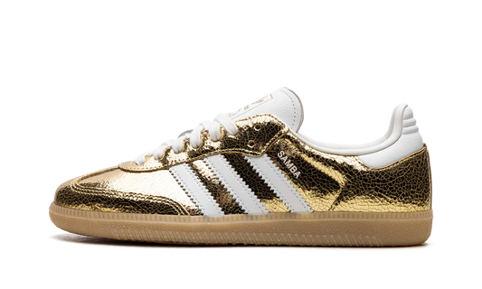 Adidas Samba OG Gold Metallic Cracked Leather (Women's)