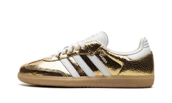 Adidas Samba OG Gold Metallic Cracked Leather (Women's)