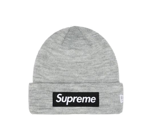 Supreme New Era Box Logo Beanie (FW22) Heather Grey