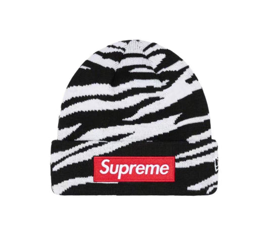 Supreme New Era Box Logo Beanie (FW22) Zebra