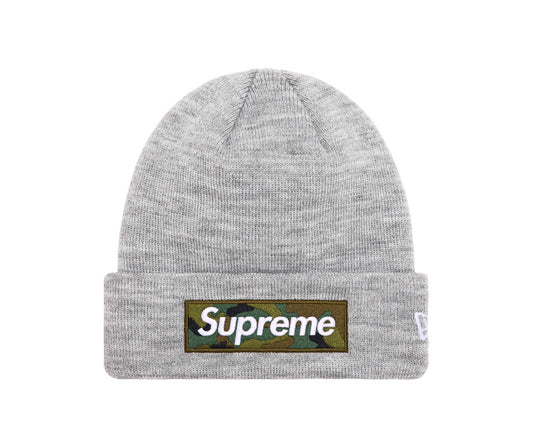 Supreme New Era Box Logo Beanie (FW23) Heather Grey