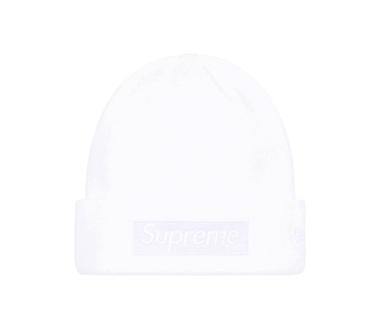 Supreme New Era Box Logo Beanie (FW23) White