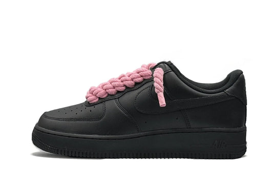 Nike Air Force 1 Low '07 Black/Pink Rope Laces