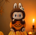 POP MART Labubu Happy Halloween Party Series-Citrouille assise Vinyle Peluche Pendentif