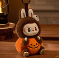 POP MART Labubu Happy Halloween Party Series-Citrouille assise Vinyle Peluche Pendentif