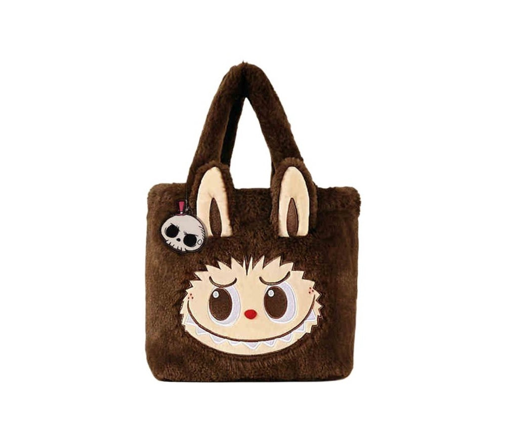 Pop Mart The Monsters Labubu Classic Bag Series Reversible Plush Bag Brown