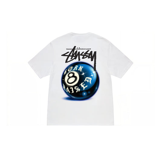 Stussy Born X Raised 8 Ball Tee White