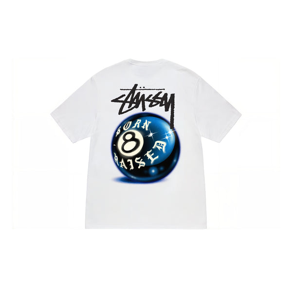 Stussy Born X Raised 8 Ball Tee White