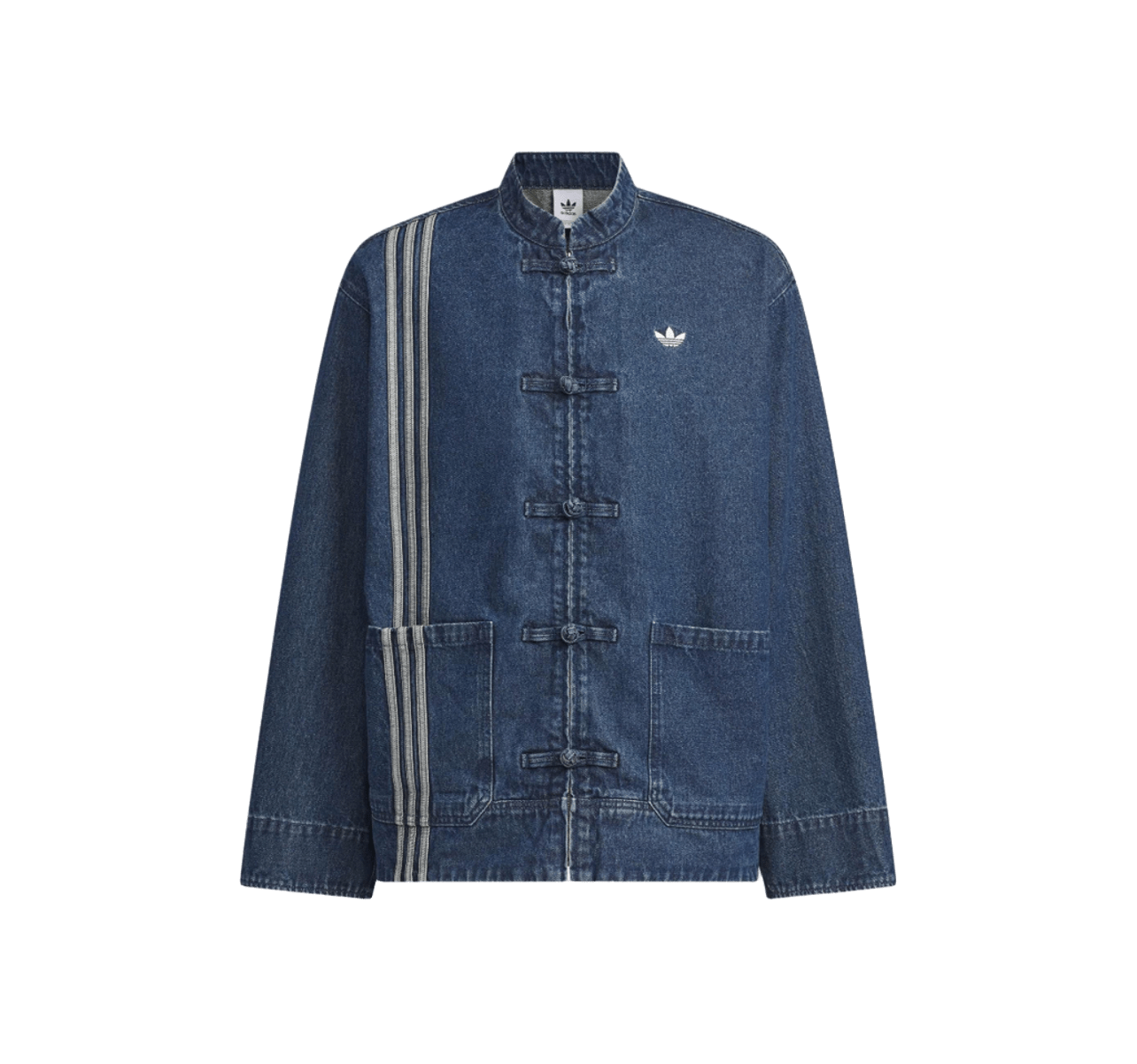 Adidas CTT Oversized Chinese Track Top 3.0 Gender Neutral Jacket (Asian Sizing) Medium Blue Denim
