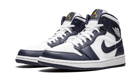 AirJordan 1 Mid White Metallic Gold Obsidian