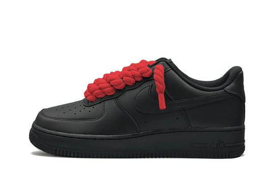 Nike Air Force 1 Low '07 Black/Red Rope Laces