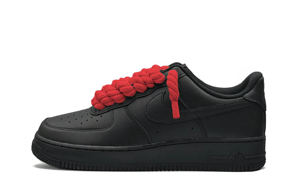 Nike Air Force 1 Low '07 Black/Red Rope Laces