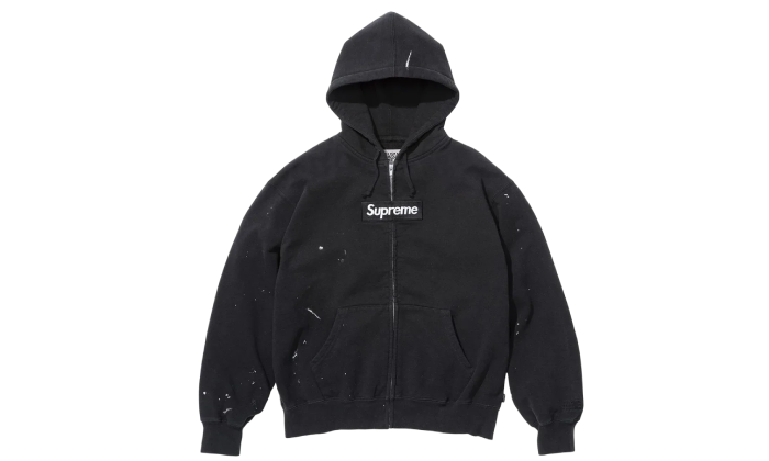 Supreme MM6 Maison Margiela Box Logo Zip Up Hooded Sweatshirt Black