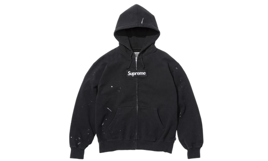 Supreme MM6 Maison Margiela Box Logo Zip Up Hooded Sweatshirt Black