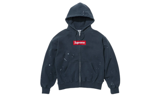Supreme MM6 Maison Margiela Box Logo Zip Up Hooded Sweatshirt Navy