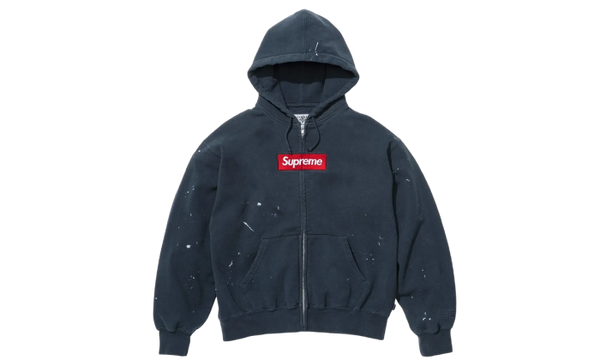 Supreme MM6 Maison Margiela Box Logo Zip Up Hooded Sweatshirt Navy