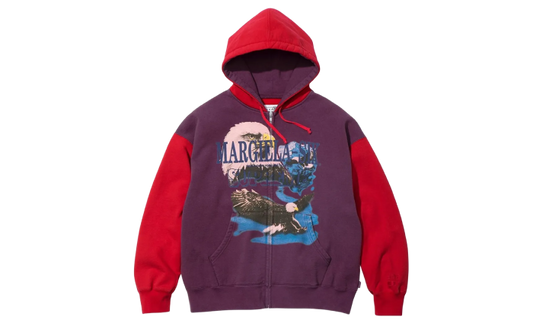 Supreme MM6 Maison Margiela Eagle Zip Up Hooded Sweatshirt Red