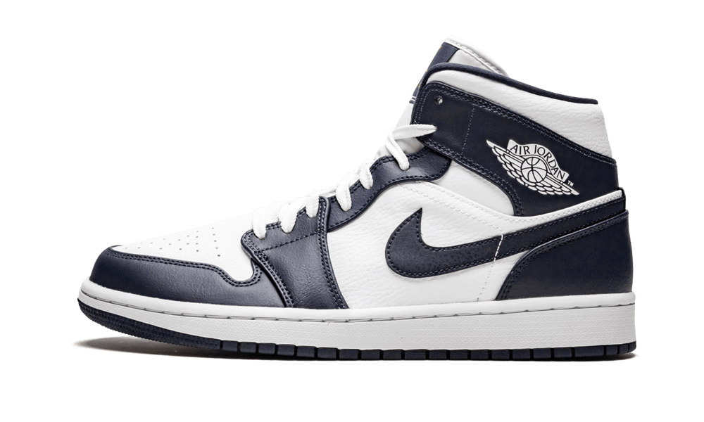 AirJordan 1 Mid White Metallic Gold Obsidian