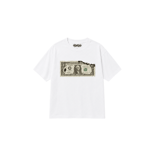 NewKing Burnt Dollar White Tee