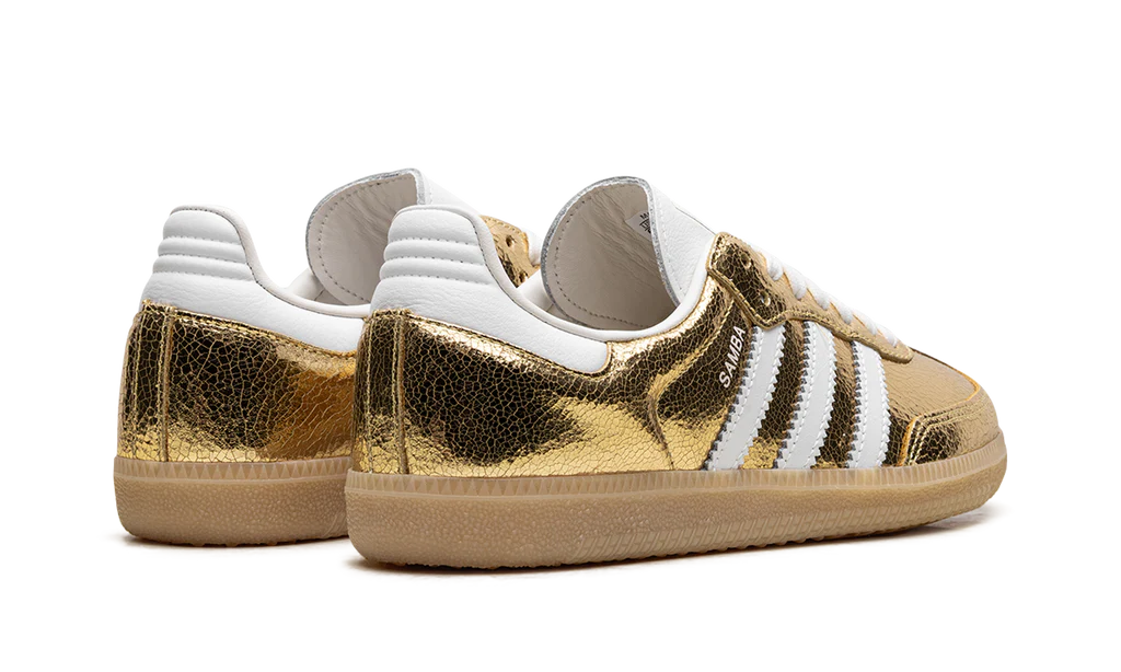 Adidas Samba OG Gold Metallic Cracked Leather (Women's)