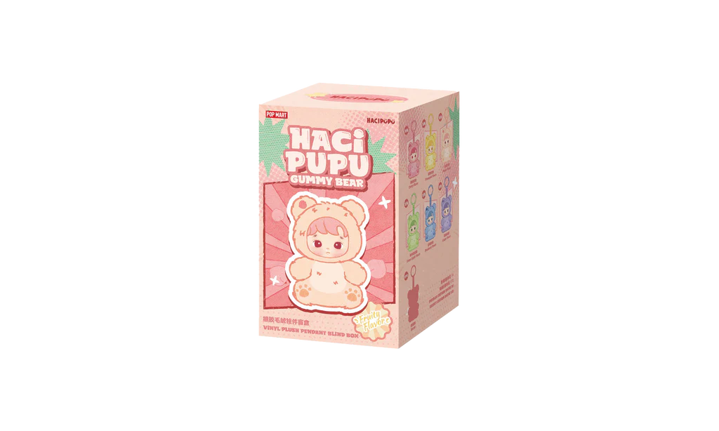Pop Mart HACIPUPU Gummy Bear Series Vinyl Plush Pendant Sealed Case (6 Blind Box)