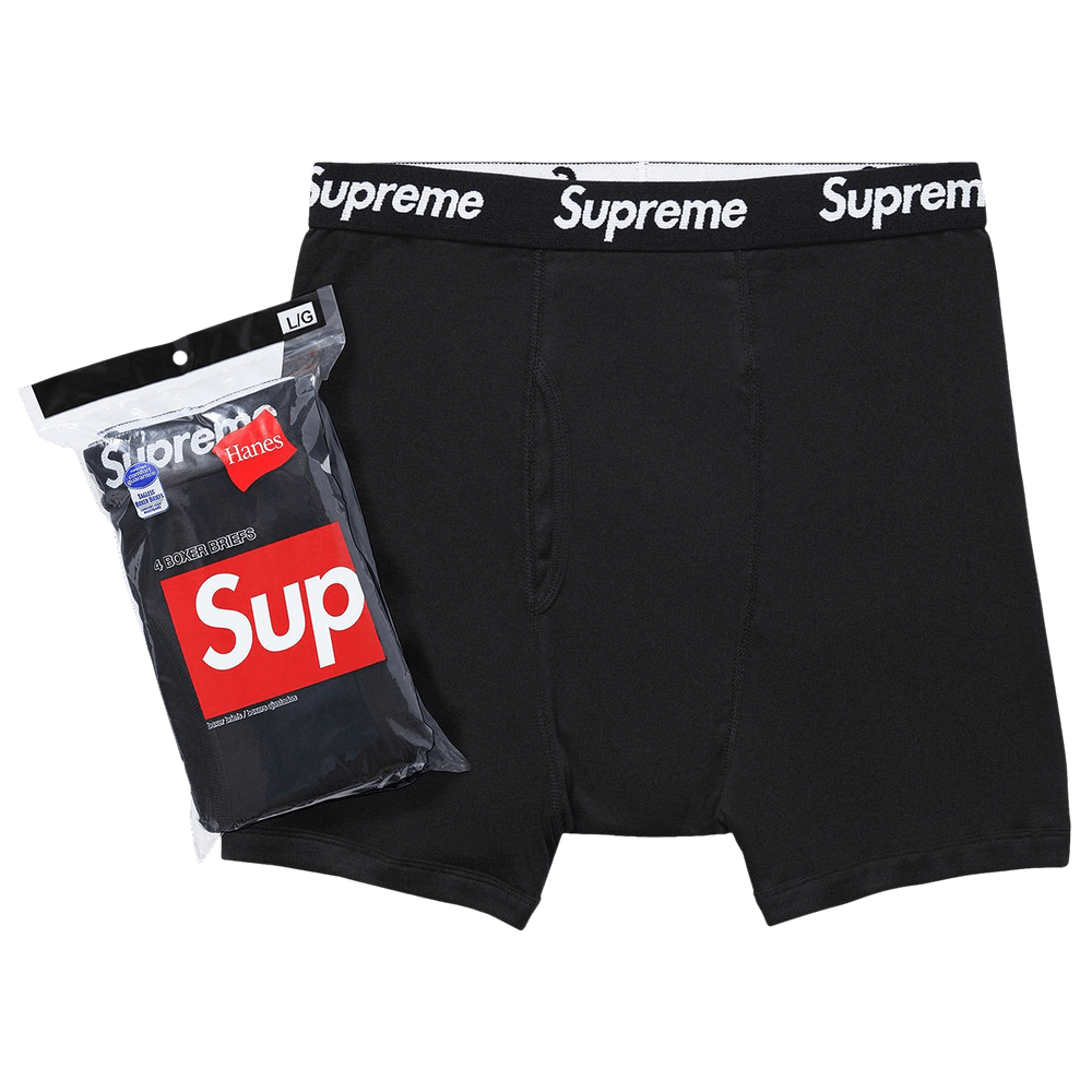 Supreme x Hanes Boxer Briefs (4 Pack) Black