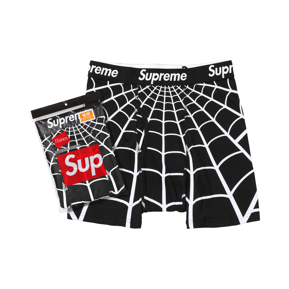 Supreme Hanes Spider-Man Boxer Briefs (2 Pack) Black