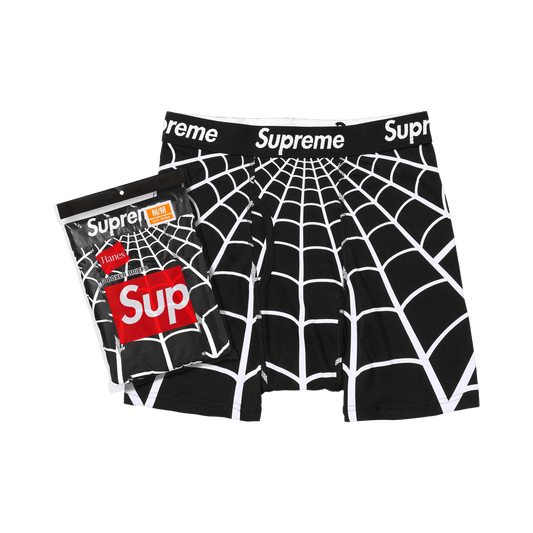 Supreme Hanes Spider-Man Boxer Briefs (2 Pack) Black