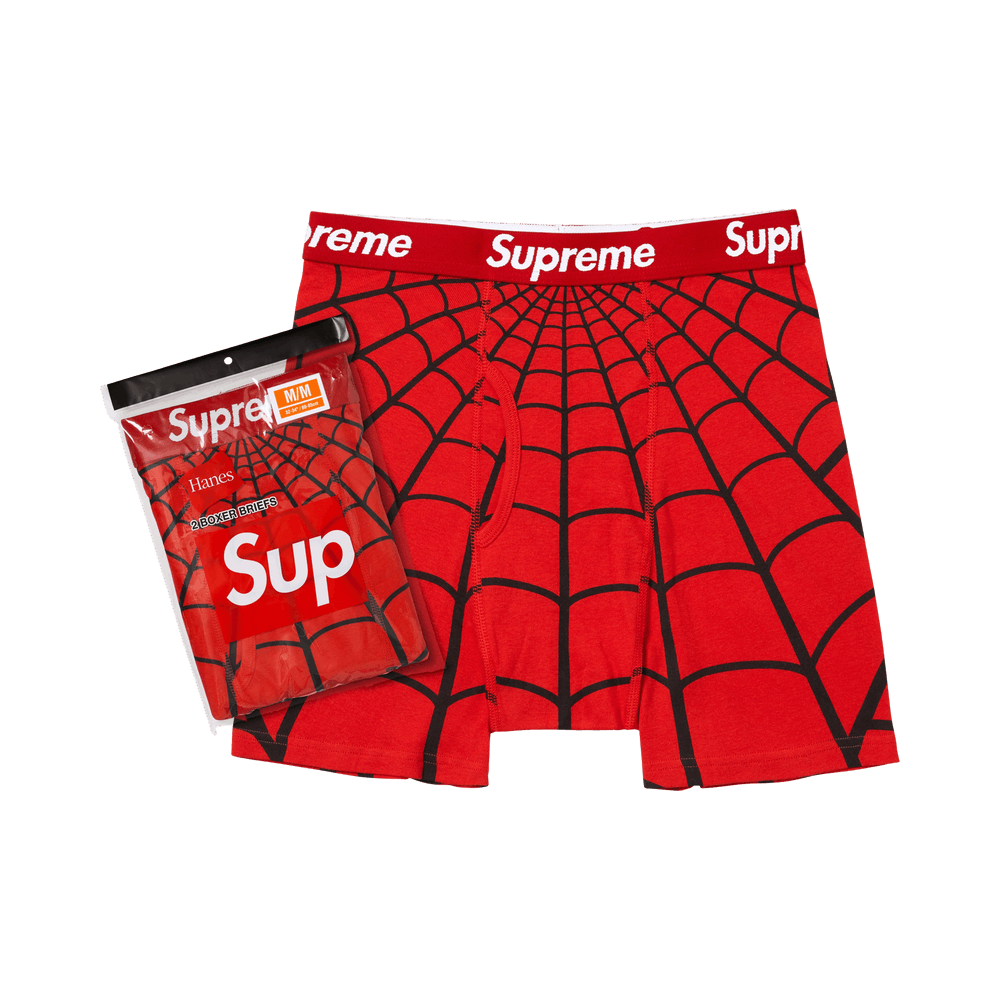 Supreme Hanes Spider-Man Boxer Briefs (2 Pack) Red