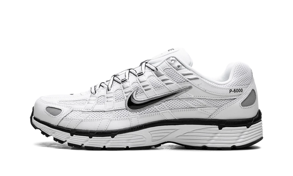 Nike P-6000 White Metallic Silver Black