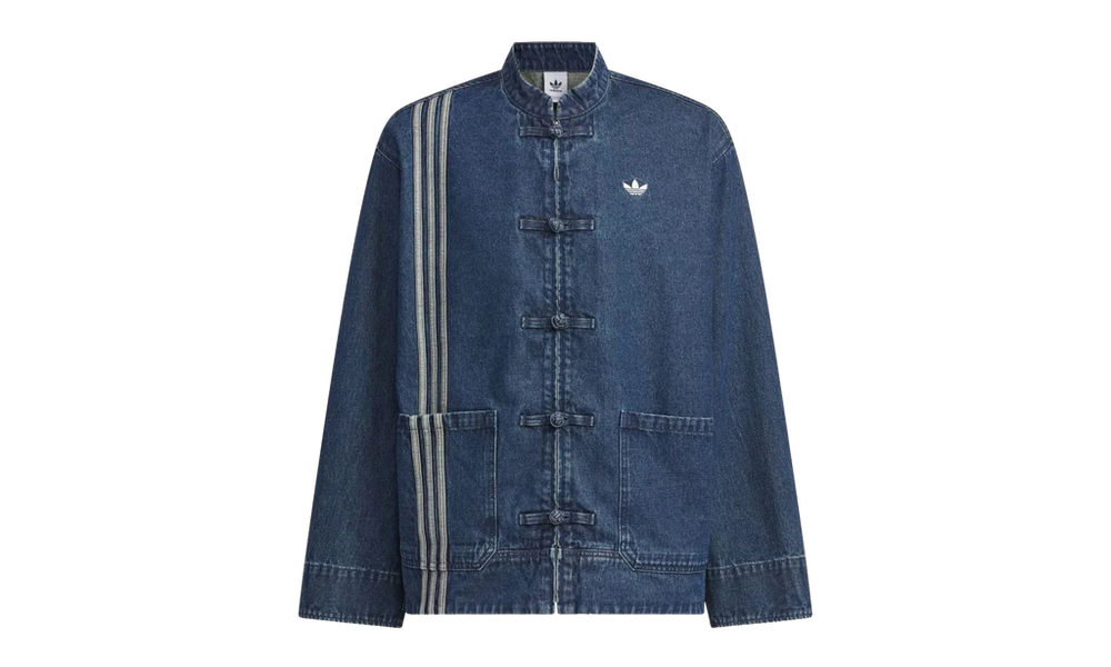Adidas CTT Oversized Chinese Track Top 3.0 Gender Neutral Jacket (Asian Sizing) Medium Blue Denim