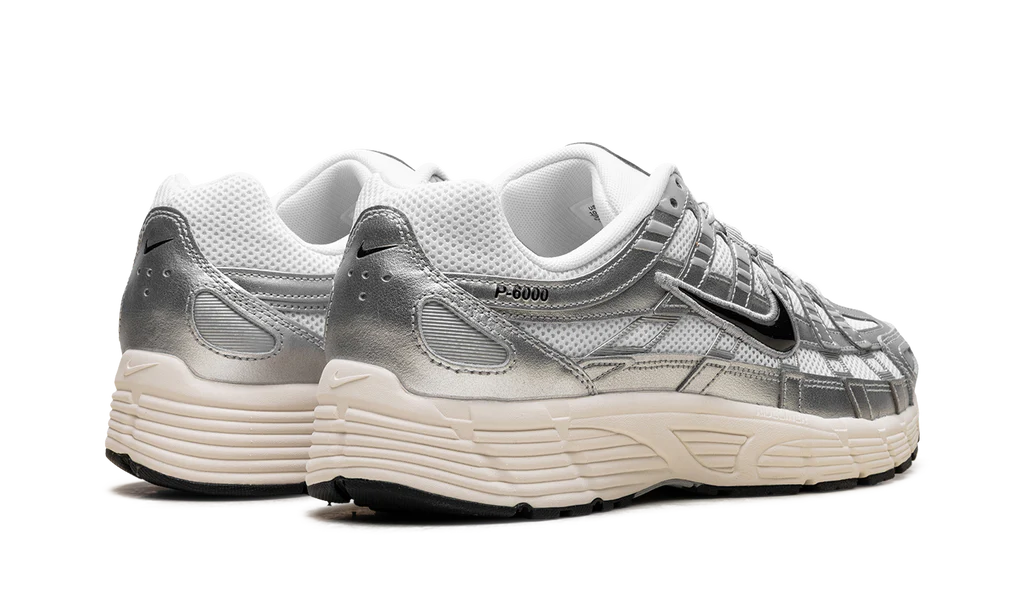 Nike P-6000 White Metallic Silver Flat Silver Black