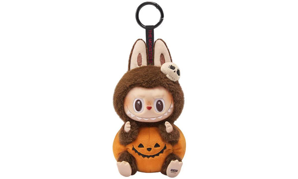 POP MART Labubu Happy Halloween Party Series-Citrouille assise Vinyle Peluche Pendentif